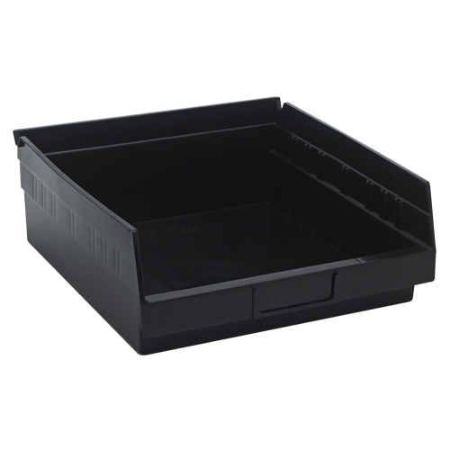 Economy Shelf Bin, 11-1/8" W x 4" H x 11-5/8" D, Black Canadian Safety Group Inc.