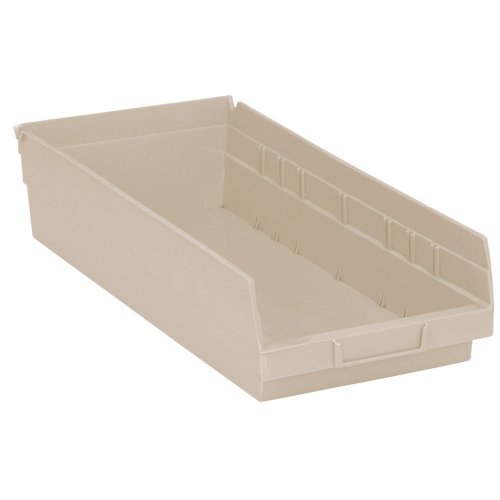 Economy Shelf Bin, 8-3/8" W x 4" H x 17-7/8" D, Ivory Canadian Safety Group Inc.