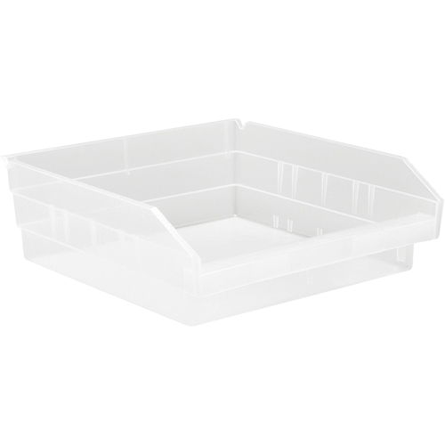 Shelf Bins, 11-1/8" W x 4" H x 11-5/8" D, Clear, 30 lbs. Capacity Canadian Safety Group Inc.