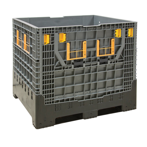 Collapsible Bulk Container, 47.2" L x 39.4" W x 39.4" H, Grey Canadian Safety Group Inc.