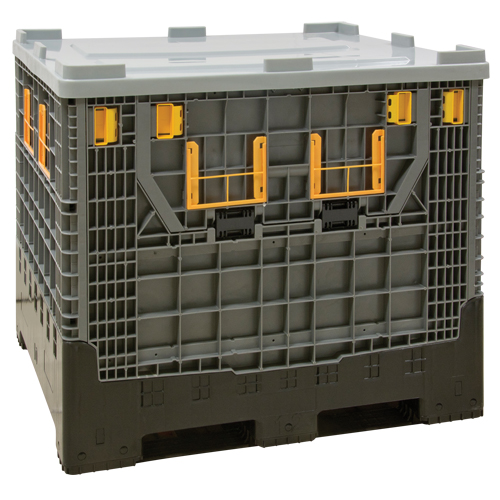 Collapsible Bulk Container, 47.2" L x 39.4" W x 39.4" H, Grey Canadian Safety Group Inc.