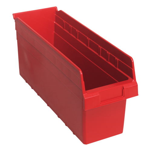 Bacs pour &eacute;tag&egrave;re Store-Max, 6-5/8" la x 8" H x 17-7/8" p, Rouge, Capacit&eacute; 56 lb Canadian Safety Group Inc.