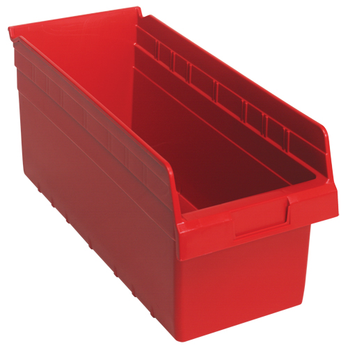 Store-Max Shelf Bins, 8-3/8" W x 8" H x 17-7/8" D, Red, 56 lbs. Capacity Canadian Safety Group Inc.