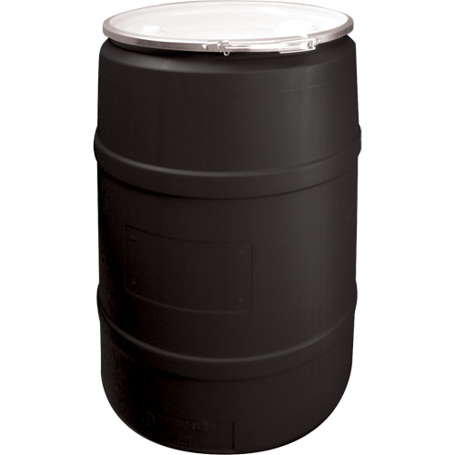Polyethylene Drums, 55 US gal (45 imp. gal.), Open Top, Black Canadian Safety Group Inc.