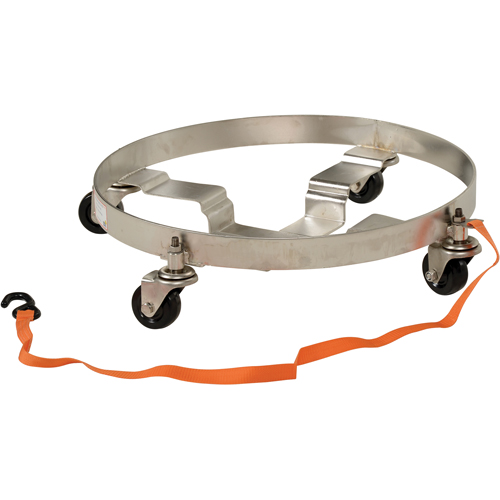 Multi-Tier Drum Dollies, Stainless Steel, 900 lbs. Capacity, 23-1/2" Diameter, Rubber Casters Canadian Safety Group Inc.