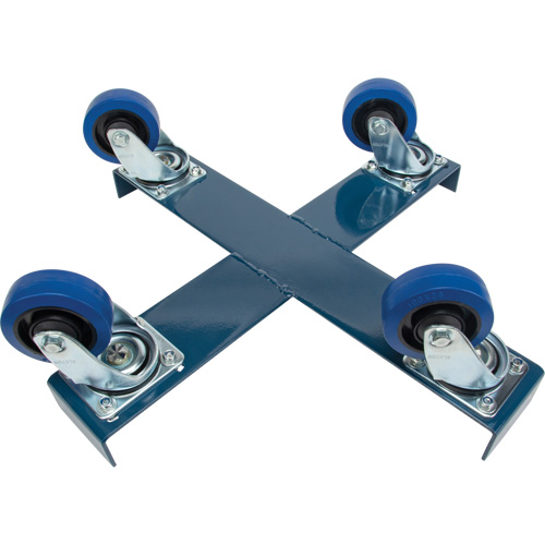 Chariot pour baril, Acier, Capacit&eacute;e 1400 lb, Diam&egrave;tre 24", Roue en &eacute;lastique bleu Canadian Safety Group Inc.