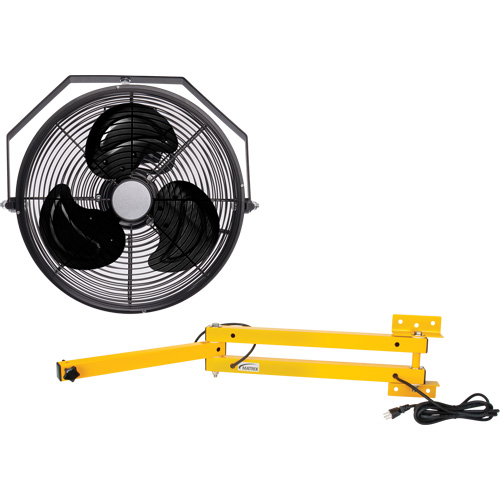 Industrial Workstation Fan Kit with Double Locking Arm, Industrial, 3 Speed, 12" Diameter Canadian Safety Group Inc.