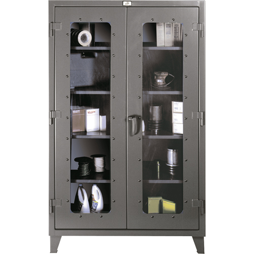 Armoires &agrave; fen&ecirc;tres claires, Acier, 4 Tablettes, 60" h x 48" la x 24" p Canadian Safety Group Inc.