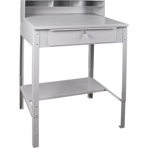 Open Floor Style Shop Desk, 34-1/2" W x 30" D x 53" H, Grey Canadian Safety Group Inc.