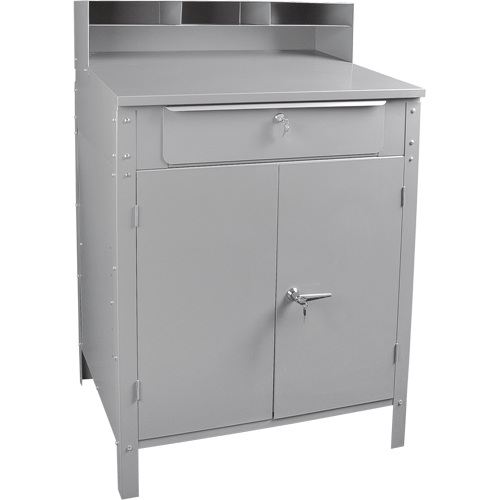 Cabinet Style Shop Desk, 34-1/2" W x 30" D x 53" H, Grey Canadian Safety Group Inc.