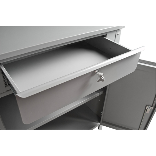 Cabinet Style Shop Desk, 34-1/2" W x 30" D x 53" H, Grey Canadian Safety Group Inc.