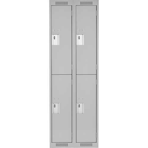 Clean Line Lockers, 2 -tier, Bank of 2, 24" x 18" x 72", Steel, Grey, Rivet (Assembled) Canadian Safety Group Inc.