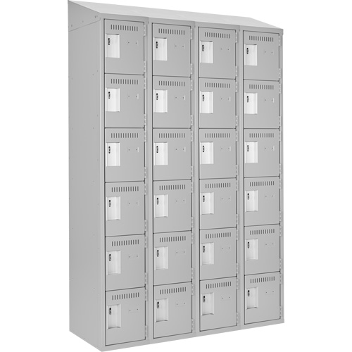 Petits casiers Clean Line, 6 niveaux, Bloc de 4, 48" x 18" x 78", Acier, Gris, Rivet (assembl&eacute;) Canadian Safety Group Inc.