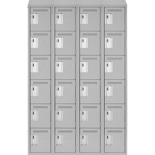 Petits casiers Clean Line, 6 niveaux, Bloc de 4, 48" x 18" x 78", Acier, Gris, Rivet (assembl&eacute;) Canadian Safety Group Inc.