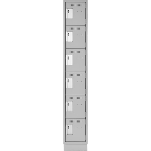 Petits casiers Clean Line, 6 niveaux, 12" x 18" x 76", Acier, Gris, Rivet (assembl&eacute;) Canadian Safety Group Inc.