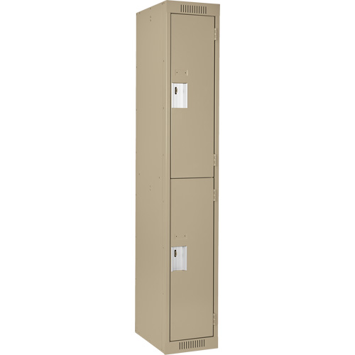 Clean Line Lockers, 2 -tier, 12" x 18" x 72", Steel, Beige, Rivet (Assembled) Canadian Safety Group Inc.