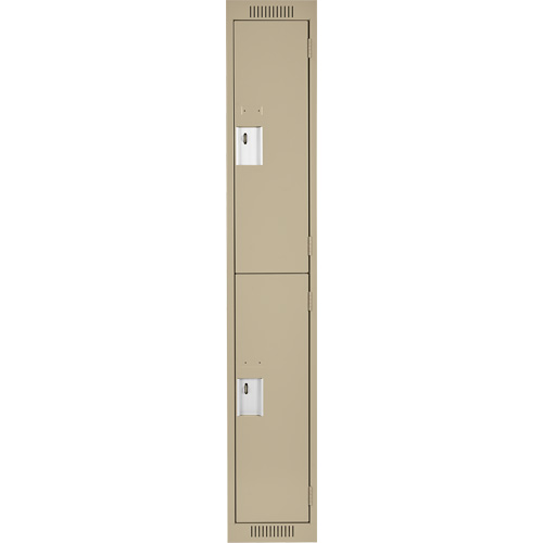 Clean Line Lockers, 2 -tier, 12" x 18" x 72", Steel, Beige, Rivet (Assembled) Canadian Safety Group Inc.