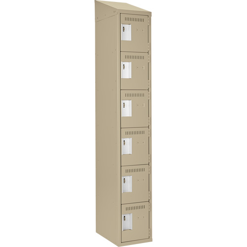 Clean Line Lockerette, 6 -tier, 12" x 18" x 78", Steel, Beige, Rivet (Assembled) Canadian Safety Group Inc.