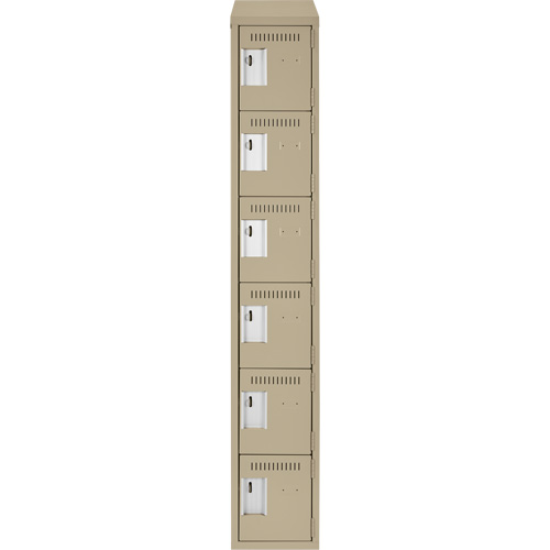 Clean Line Lockerette, 6 -tier, 12" x 18" x 78", Steel, Beige, Rivet (Assembled) Canadian Safety Group Inc.