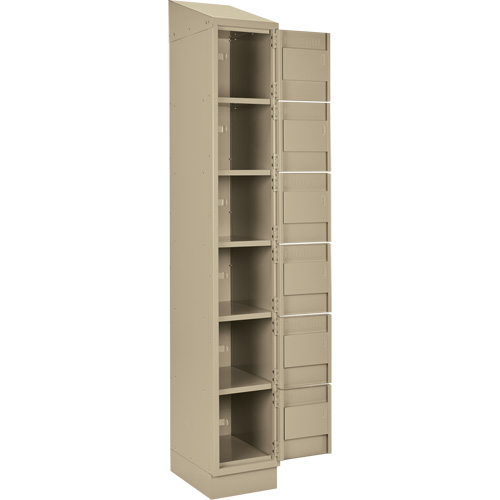 Clean Line Lockerette , 6 -tier, Bank of 2, 24" x 18" x 82", Steel, Beige, Rivet (Assembled) Canadian Safety Group Inc.