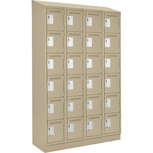 Clean Line Lockerette , 6 -tier, Bank of 4, 48" x 18" x 82", Steel, Beige, Rivet (Assembled) Canadian Safety Group Inc.