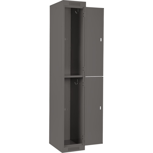 Clean Line Lockers, 2 -tier, Bank of 3, 36" x 18" x 72", Steel, Charcoal, Rivet (Assembled) Canadian Safety Group Inc.