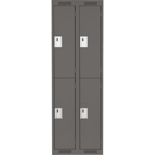 Clean Line Lockers, 2 -tier, Bank of 2, 24" x 18" x 72", Steel, Charcoal, Rivet (Assembled) Canadian Safety Group Inc.