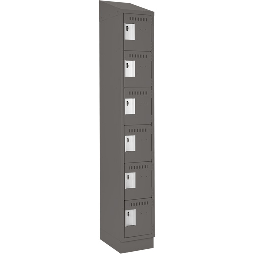 Clean Line Lockerette, 6 -tier, 12" x 18" x 82", Steel, Charcoal, Rivet (Assembled) Canadian Safety Group Inc.