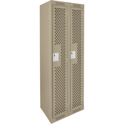 Casiers Clean Line, Bloc de 2, 24" x 12" x 72", Acier, Beige, Rivet (assembl&eacute;), Perfor&eacute; Canadian Safety Group Inc.