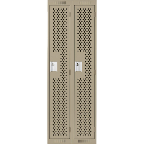 Casiers Clean Line, Bloc de 2, 24" x 12" x 72", Acier, Beige, Rivet (assembl&eacute;), Perfor&eacute; Canadian Safety Group Inc.
