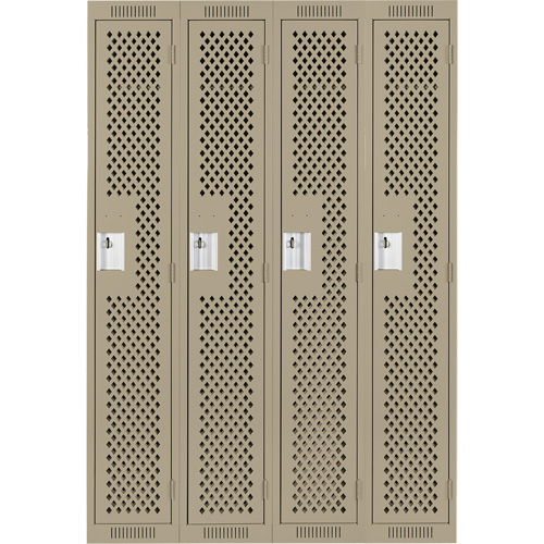 Casiers Clean Line, Bloc de 4, 48" x 12" x 72", Acier, Beige, Rivet (assembl&eacute;), Perfor&eacute; Canadian Safety Group Inc.
