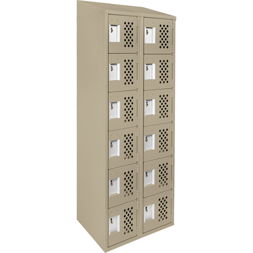 Assembled Lockerettes Clean Line Perforated Economy Lockers, 6 -tier, Bank of 2, 18" x 72" x 12", Steel Canadian Safety Group Inc.