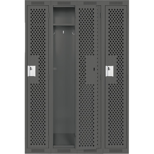 Casiers Clean Line, Bloc de 4, 48" x 12" x 72", Acier, Charbon, Rivet (assembl&eacute;), Perfor&eacute; Canadian Safety Group Inc.