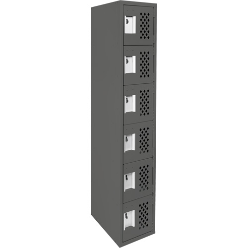 Clean-Line Perforated Lockerette, 6 -tier, 15" x 72" x 12", Steel Canadian Safety Group Inc.