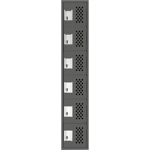 Clean-Line Perforated Lockerette, 6 -tier, 15" x 72" x 12", Steel Canadian Safety Group Inc.