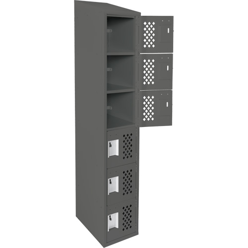 Assembled Lockerettes Clean Line Perforated Economy Lockers, 6 -tier, 18" x 72" x 12", Steel Canadian Safety Group Inc.