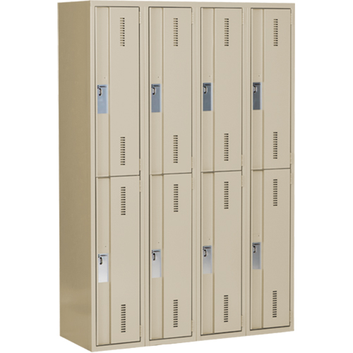 Concorde Heavy-Duty Lockers, 2 -tier, Bank of 4, 48" x 18" x 72", Steel, Beige, Welded (Assembled) Canadian Safety Group Inc.