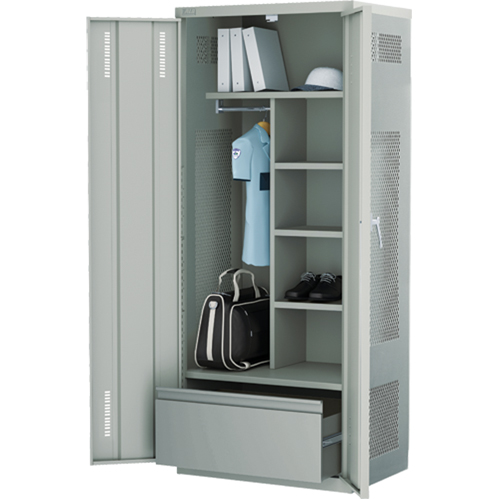 Casier de luxe pour &eacute;quipement, Acier, 36" la x 24" p x 72" h, Gris Canadian Safety Group Inc.