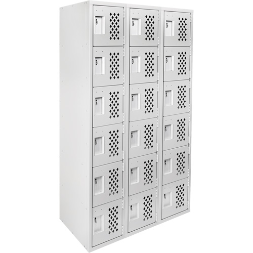Clean Line Lockerettes, 6 -tier, Bank of 3, 18" x 72" x 12", Steel Canadian Safety Group Inc.
