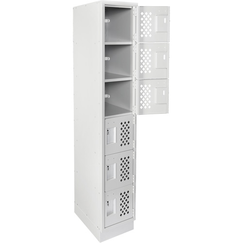 Petits casiers &eacute;conomiques assembl&eacute;s et perfor&eacute;s Clean Line, 6 niveaux, 18" x 72" x 12", Acier Canadian Safety Group Inc.