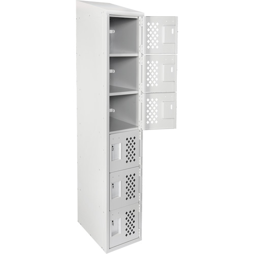 Petits casiers &eacute;conomiques assembl&eacute;s et perfor&eacute;s Clean Line, 6 niveaux, 18" x 72" x 12", Acier Canadian Safety Group Inc.