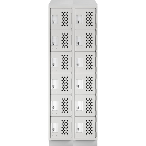 Petit casier perfor&eacute; Clean-Line, 6 niveaux, Bloc de 2, 12" x 72" x 12", Acier Canadian Safety Group Inc.