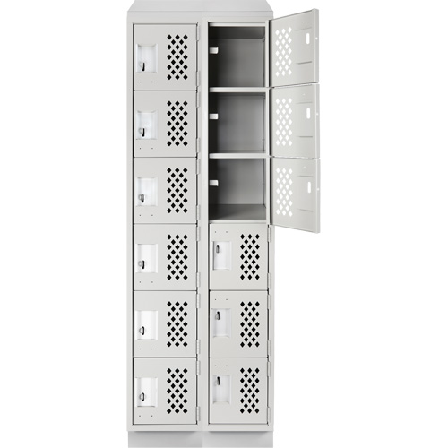 Petit casier perfor&eacute; Clean-Line, 6 niveaux, Bloc de 2, 12" x 72" x 12", Acier Canadian Safety Group Inc.