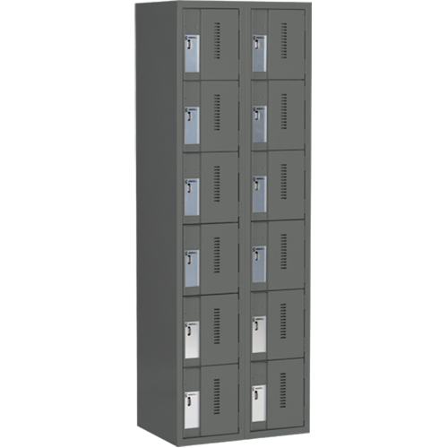 Casiers robustes Concorde, 6 niveaux, Bloc de 2, 24" x 18" x 72", Acier, Charbon, Soud&eacute; (assembl&eacute;) Canadian Safety Group Inc.