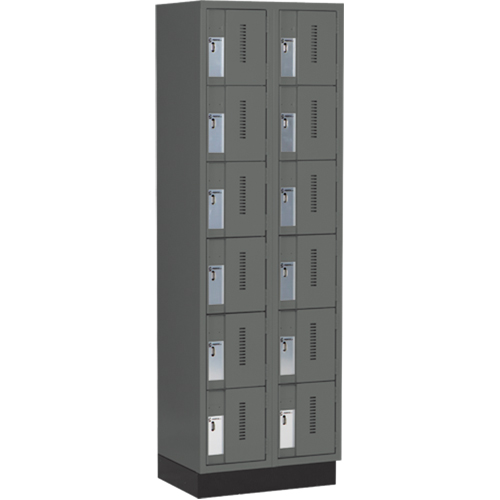 Concorde Heavy-Duty Lockers, 6 -tier, Bank of 2, 24" x 18" x 76", Steel, Charcoal, Welded (Assembled) Canadian Safety Group Inc.