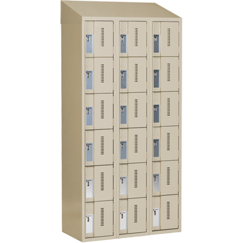 Concorde Heavy-Duty Lockers, 6 -tier, Bank of 3, 36" x 18" x 78", Steel, Beige, Welded (Assembled) Canadian Safety Group Inc.