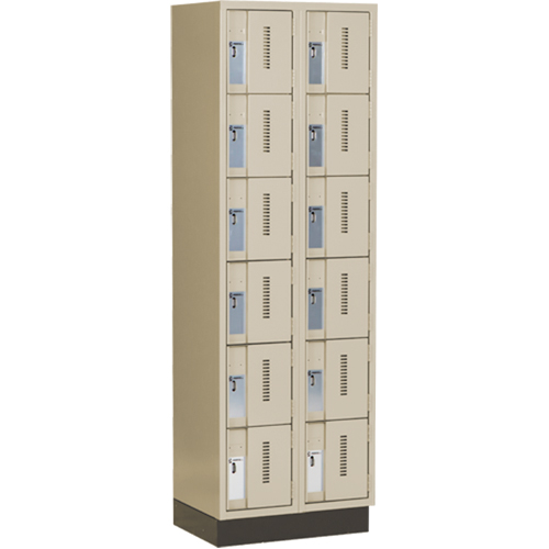 Casiers robustes Concorde, 6 niveaux, Bloc de 2, 24" x 18" x 76", Acier, Beige, Soud&eacute; (assembl&eacute;) Canadian Safety Group Inc.