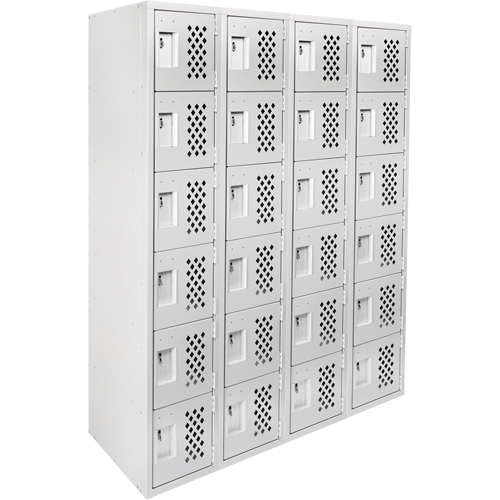 Petits casiers Clean Line, 6 niveaux, Bloc de 4, 18" x 72" x 12", Acier Canadian Safety Group Inc.