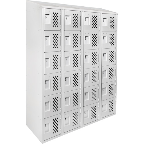 Casiers &eacute;conomiques perfor&eacute;s et assembl&eacute;s Clean Line, 6 niveaux, Bloc de 4, 18" x 72" x 12", Acier Canadian Safety Group Inc.
