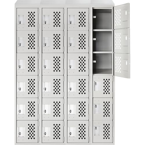 Casiers &eacute;conomiques perfor&eacute;s et assembl&eacute;s Clean Line, 6 niveaux, Bloc de 4, 18" x 72" x 12", Acier Canadian Safety Group Inc.